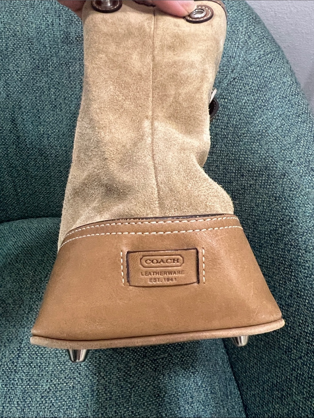 Coach Vintage Hamptons Camel Suede & Leather Tote Satchel #7562 - Picture 7 of 7